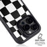 Black and White Zoomed Checkerboard iPhone 15 Pro Kickstand Case